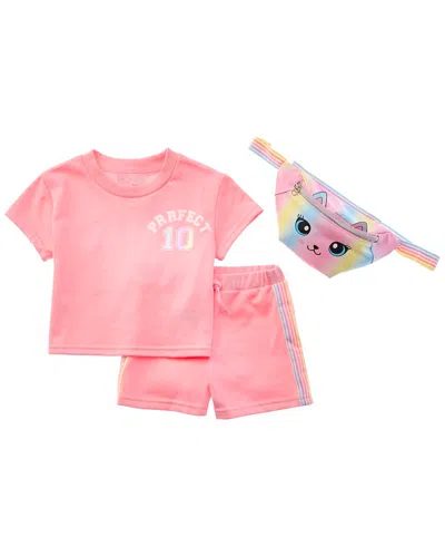 Freestyle Kids' 3pc Perfect 10 French Terry Matching Set In Pink