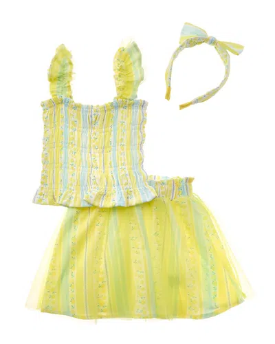 Freestyle 3pc Wallpaper Tulle Skirt Set In Yellow