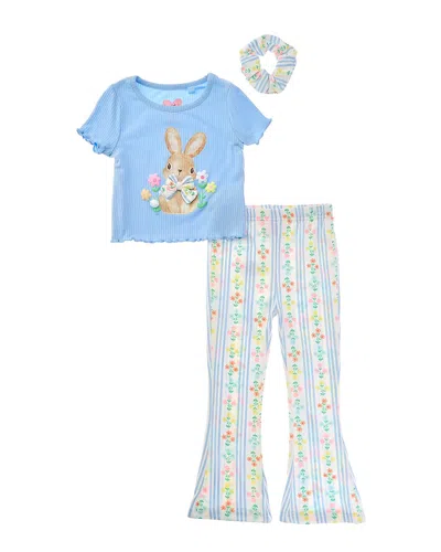Freestyle 3pc Y2k Cutie Knit Legging Set In Blue
