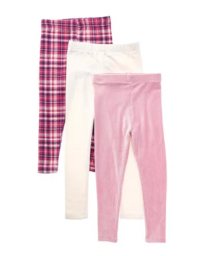 Freestyle 3pk Berry Plaid Brushed Fleece Legging In Multi