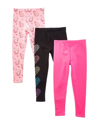 Freestyle 3pk Love You Brushed Fleece Legging In Pink
