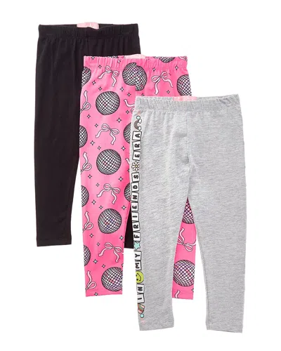Freestyle Kids' 3pk Trendy Girl Legging In Pink