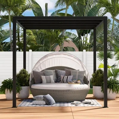Freestyle 8 Ft. W X 8 Ft. D Aluminium Pergola In Matte Black