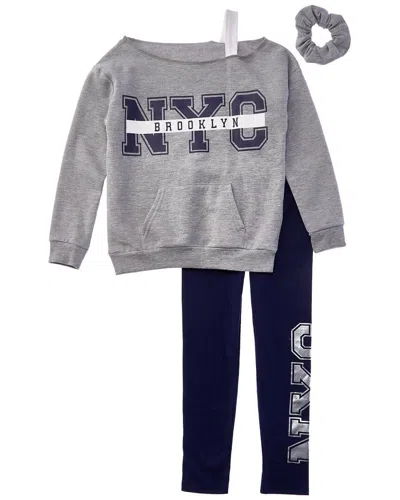 Freestyle Kids' Brooklyn 2pc Fleece Legging Set In Black