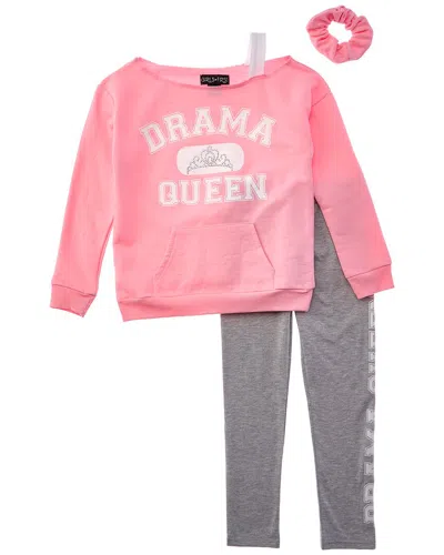 Freestyle Kids' Drama Queen 2pc Fleece Legging Set In Pink