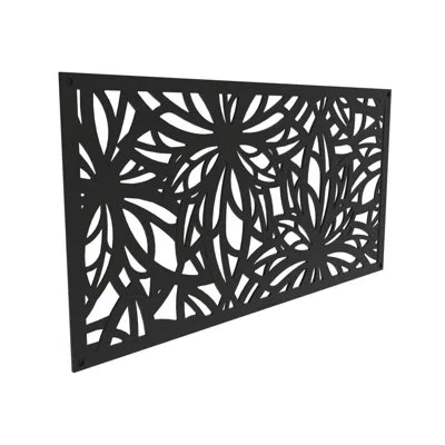 Freestyle Freesia Decorative Screen Panel In Black