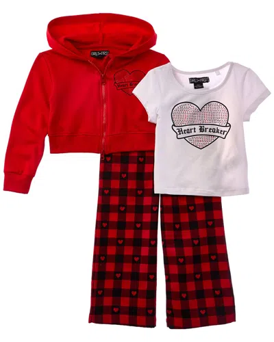 Freestyle Kids' Heartbreaker 3pc Lounge Set In Red