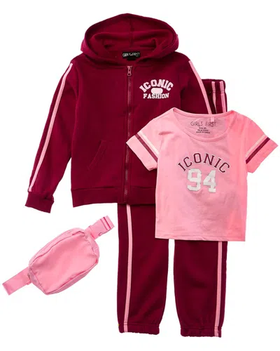 Freestyle Kids' Iconic 3pc Fleece Set In Red