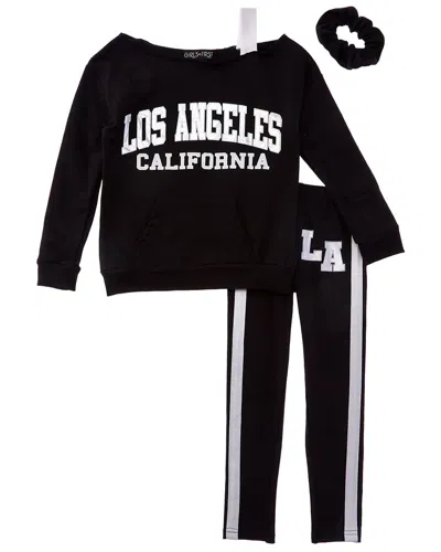 Freestyle Kids' La Girl 2pc Fleece Legging Set In Black