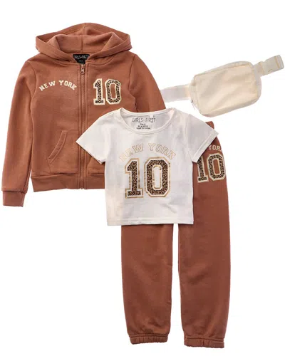 Freestyle Kids' New York City 3pc Fleece Set In White