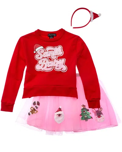 Freestyle Santa Baby 2pc Tutu Skirt Set In Red