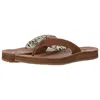 Freewaters Lady Dillon Sandals Women's Brown Leather Slip On Flip Flop Rhs5887 In Brown