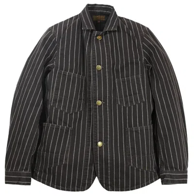 Pre-owned Freewheelers Union Special Overalls Bake Head Coat Jacket Black Chain Stripe