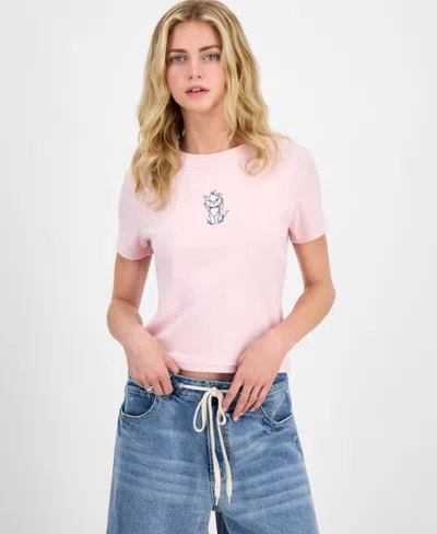 Freeze 24-7 Juniors' Embroidered Cat Baby T-shirt