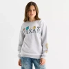 Freeze Disney Pixar Oversized Womens Juniors Crew Neck Long Sleeve Sweatshirt In Gray