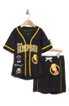 FREEZE FREEZE KIDS' BART SIMPSON BASEBALL JERSEY SHIRT & SHORTS SET