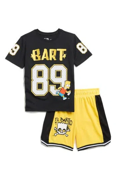 Freeze Kids' Bart Simpson Basketball Jersey Shirt & Shorts Set In Black
