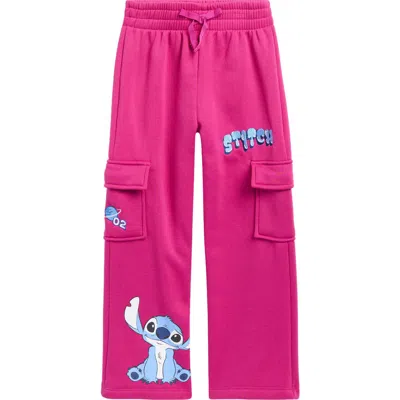 Freeze Kids' Disney Stitch Cargo Sweatpants In Pink