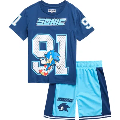 Freeze Kids' Sonic Basketball Jersey Shirt & Shorts Set In Blue