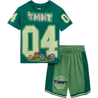 Freeze Kids' Teenage Mutant Ninja Turtles Varsity T-shirt & Basketball Shorts Set In Green