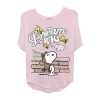 Freeze Little & Big Kid Girls Crew Neck Short Sleeve Regular Fit Peanuts Snoopy Graphic T-shirt In Pink
