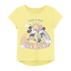 Freeze Little & Big Kid Girls Round Neck Short Sleeve Regular Fit Mickey Mouse Graphic T-shirt In Yellow