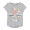 Freeze Little & Big Kid Girls Round Neck Short Sleeve Regular Fit Peanuts Snoopy Graphic T-shirt In Gray