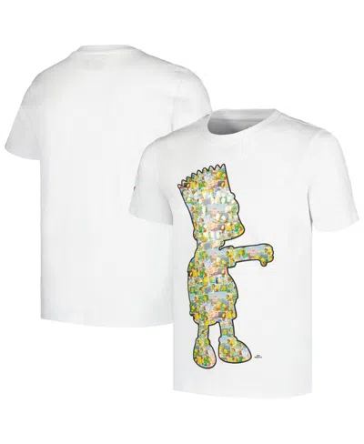 Freeze Max Kids' Big Boys And Girls Bart Simpson White The Simpsons Postcards T-shirt