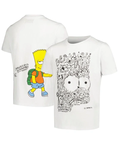 Freeze Max Big Boys And Girls  White The Simpsons Bart Sketch T-shirt