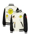 Freeze Max Big Boys And Girls Mickey Mouse Cream/black Mickey Friends Let's Play Full-zip Varsity Jacket In Cream,black