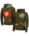 Freeze Max Men's And Women's  Olive Looney Tunes Taz Dracula Horror Pullover Hoodie In Olive