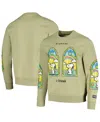 Freeze Max Men's And Women's  Olive Peanuts Snoopy Friend Pullover Sweatshirt In Olive