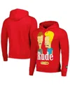Freeze Max Men's And Women's  Red Beavis And Butt-head Rude Pullover Hoodie In Red