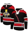 Freeze Max Men's Bart Simpson Black/red The Simpsons Puckhead Hoodie Hockey Jersey In Black,red