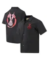 Freeze Max Men's Black Looney Tunes Bugs Bunny Melted Skeleton Button-up Shirt In Black