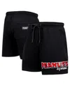 Freeze Max Men's Black Peanuts Snoopy Loves Flowers Fleece Shorts In Black