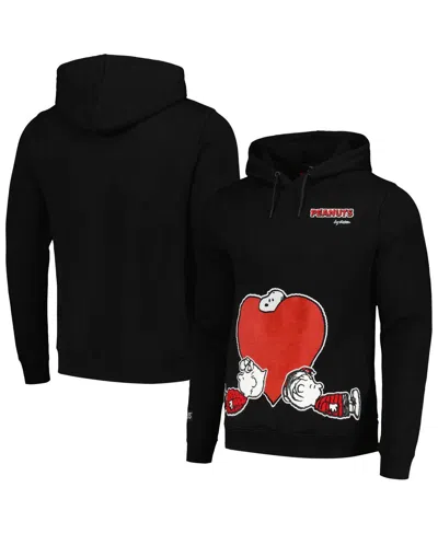 Freeze Max Men's Black Peanuts Snoopy Loves Flowers Pullover Hoodie