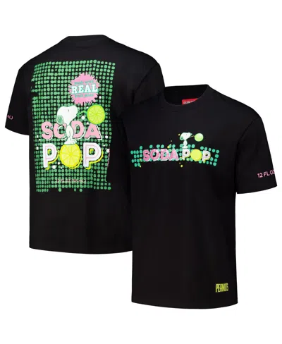 Freeze Max Men's Black Peanuts Snoopy Soda Pop Loose Fit T-shirt