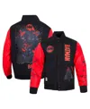 Freeze Max Men's Black/red Batman Comics Signal Full-zip Varsity Jacket In Black,red