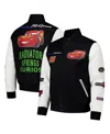 Freeze Max Men's Black/white Cars Radiator Full-zip Varsity Jacket In Black,white