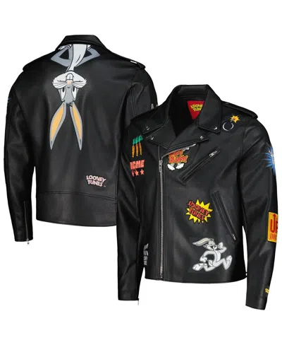 Freeze Max Men's Bugs Bunny Black Looney Tunes Biker Full-zip Jacket