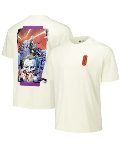 Freeze Max Men's Cream Batman Comics The Joker Loose Fit T-shirt In White