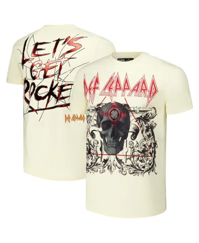 Freeze Max Men's Cream Def Leppard Let's Get Rocked T-shirt In White
