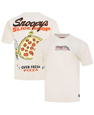 Freeze Max Men's Cream Peanuts Snoopy's Slice Shop T-shirt