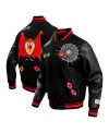 FREEZE MAX MEN'S FREEZE MAX BLACK LOONEY TUNES TAZ DRACULA VARSITY FULL-SNAP JACKET