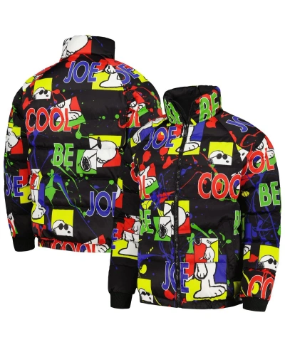 Freeze Max Men's  Black Peanuts Joe Cool Raglan Full-zip Puffer Jacket