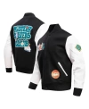 FREEZE MAX MEN'S FREEZE MAX BLACK SCOOBY-DOO MYSTERY SOLVERS CLUB FULL-ZIP VARSITY JACKET