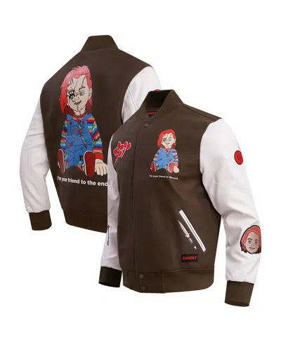 Freeze Max Men's  Brown Chucky Good Guys Varsity Full-zip Jacket