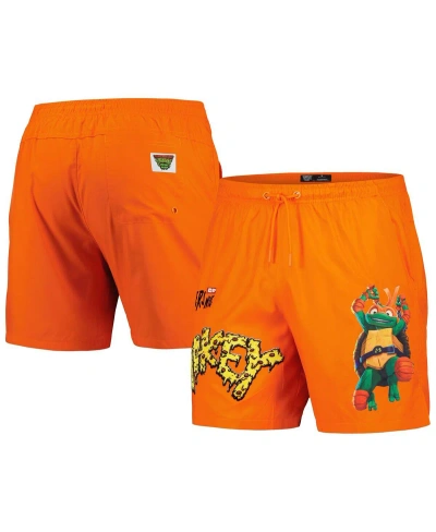 Freeze Max Men's  Orange Teenage Mutant Ninja Turtles Mikey Defender Woven Shorts