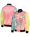 Freeze Max Men's  Pink Looney Tunes Graphic Satin Full-snap Jacket In Pink